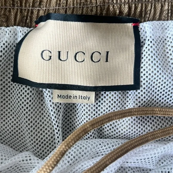 GUCCI
Slim-Fit Mid-Length Logo-Print Striped Swim Shorts - Picture 9 of 11